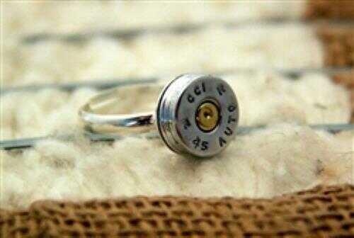 Spent Rounds Designs 45 Caliber Silver Ring - Adjustable