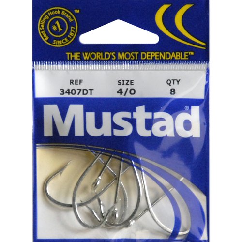 Mustad Hooks Poly Bag Tin OShaughnessy 10/ctn 3407P-4/0