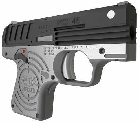 Click to see larger image. Heizer Defense PKO-45 .45 ACP Semi Auto Pistol 2.75" Barrel 7 Rounds Stainless Steel with Black/Stainless Finish