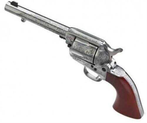 Taylor Uberti 1873 Cattleman Floral Engraved Revolver 357 Mag 5.5" Barrel With White Finish Laser And Walnut Grips