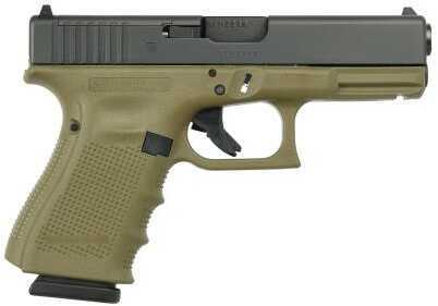 Glock G19 Semi-Auto Pistol Double 9mm Luger 4.01" Barrel 15+1 Rounds OD Green Grip Black Finish PG1957203MOS