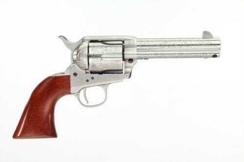 Taylor Uberti 1873 Cattleman Floral Engraved Revolver 357 Mag 4.75" Barrel With White Finish Laser And Walnut Grips
