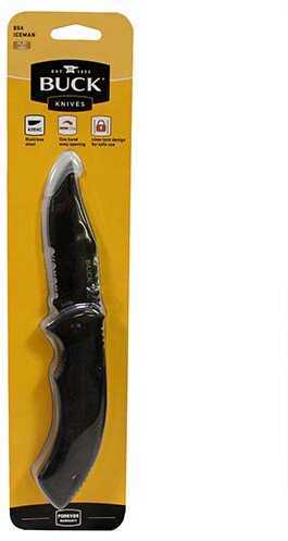Buck Knives Iceman 3 1/2" Blade, Clip Point, Black, Clam Package Md: 0864BKXC