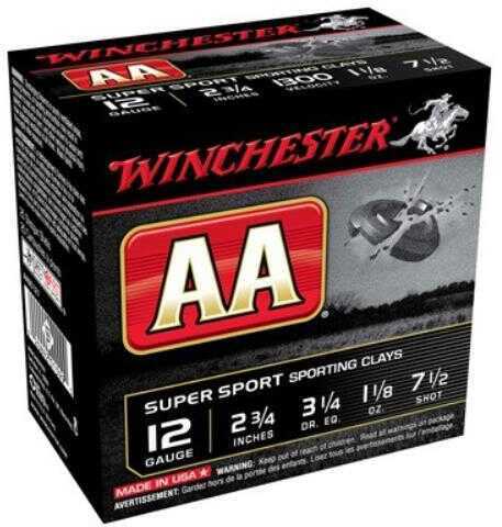 12 Gauge 25 Rounds Ammunition Winchester 2 3/4" 1 1/8 oz Lead #7.5