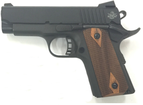 Rock Island Armory Semi-Auto Pistol Compact M1911-A1 CS 45 ACP Parkerized Finished Checkered Wood Grip Single Action 3.6" barrel