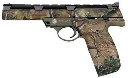 Smith & Wesson M22A 22 Long Rifle Pistol 5.5" Barrel Soft Touch Target Grip Real Tree APG Camo Partridge Front Sight 10 Round Semi Automatic 107442