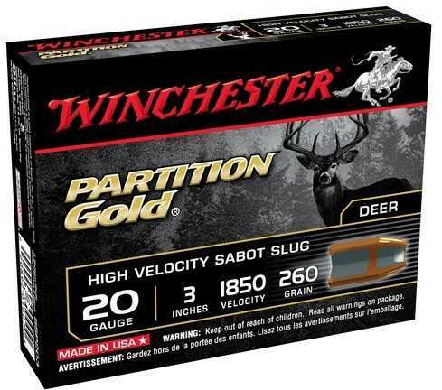 20 Gauge 5 Rounds Ammunition Winchester 3" 280 Gr Sabot Slug #Sabot