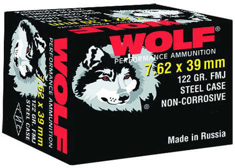 7.62X39mm 1000 Rounds Ammunition Wolf Performance Ammo 124 Grain Full Metal Jacket