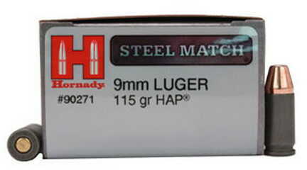 Hornady 9mm Luger by 115 Grains HAP Steel (Per 50) 90271