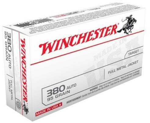 380 ACP 50 Rounds Ammunition Winchester 95 Grain Full Metal Jacket