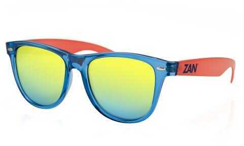 ZANheadgear Minty Sunglass Blue & Orange Smoke Yellow Mirror