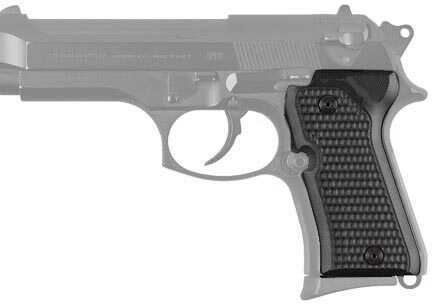 Hogue Beretta 92 Compact Grips Piranha G-10 Solid Black 93139