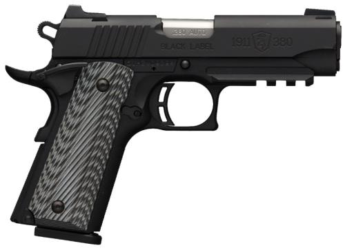 Browning 1911-380 ACP Black Label Pro Compact 3-5/8-Inch Steel Barrel Combat White Dot Front & Rear Sights Semi Automatic Pistol