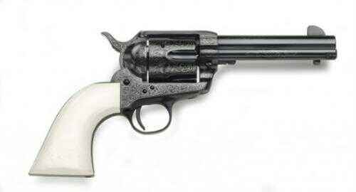 Taylor Pietta 1873 Outlaw Legacy Blued Revolver 45 Colt 4.75" Barrel With Laser Engraveing and Pvc White Grip