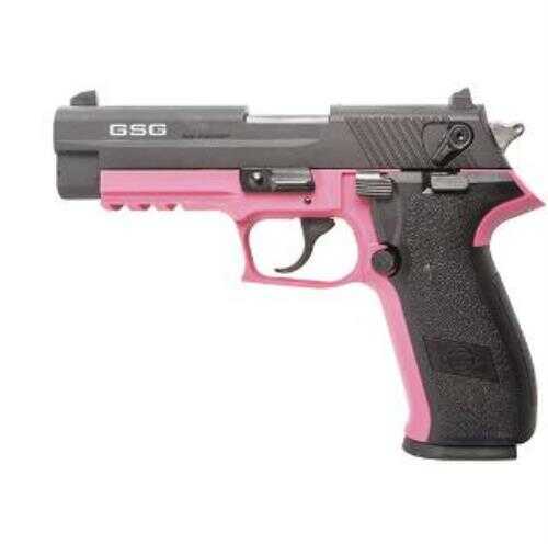 GSG Firefly 22 Long Rifle Pistol 4" Steel Barrel 10 Round <span style="font-weight:bolder; ">Pink</span> Zinc Alloy Frame Black Slide