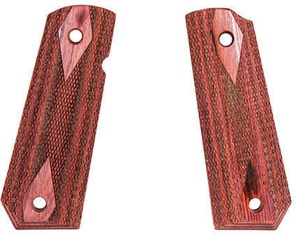 Hogue 1911 Government Grips Bobtail, Ambidextrous Safety Cut, Checkered, Rosewood Laminate