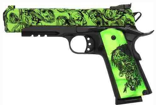 Click to see larger image. Iver Johnson 1911 A1 Eagle 45 ACP 5" Barrel Adjustable Sight 8 Round Zombie Edition Finish Semi-Auto Pistol