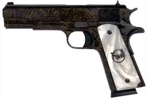 Iver Johnson Arms 1911A1 Moccasin 45 ACP 5" Barrel Fixed Sight 8 Round Snakeskin Finish Semi-Auto Pistol