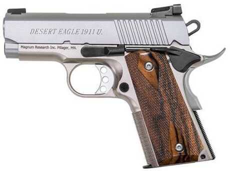 Magnum Research Desert Eagle 1911U 45 ACP 3" Barrel 6 Round Stainless Steel Wood Grip Semi Automatic Pistol Md: DE1911USS