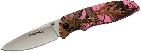 Browning EDC Folder Knife Pink Camouflage Md: 3220250-img-0