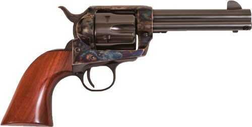 Cimarron Frontier 44/40 Winchester Pre War Frame Fixed Sight 4.75" Barrel Blued Colored Cased Walnut Grip Revolver