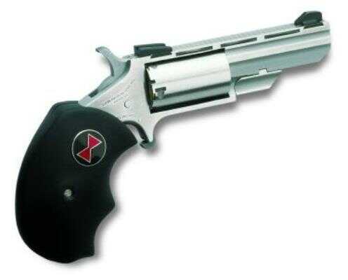 North American Arms Revolver 22 Long Rifle 2" Barrel Black Widow Rubber Grip Stainless Steel Adjustable Sights