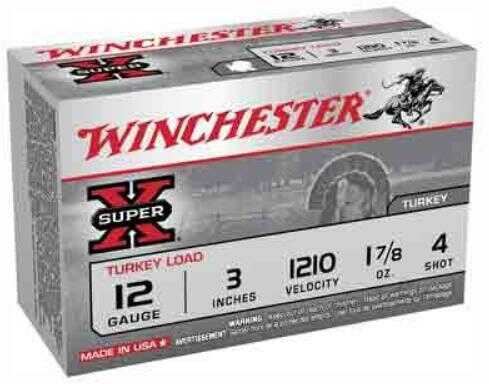 12 Gauge 10 Rounds Ammunition Winchester 3" 1 7/8 oz Lead #4