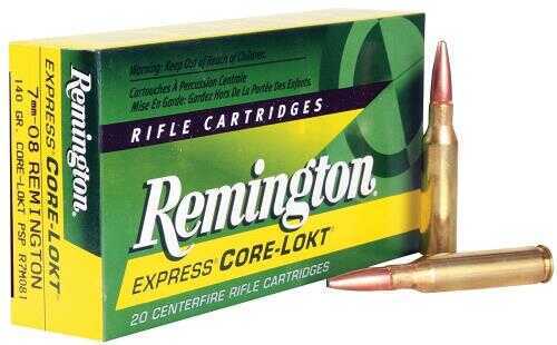 Remington 7mm-08 by 140 Grain Pointed Soft Core-Lokt (Per 20) 21337-R7M081