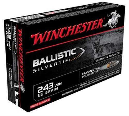 243 Winchester 20 Rounds Ammunition 55 Grain Ballistic Tip