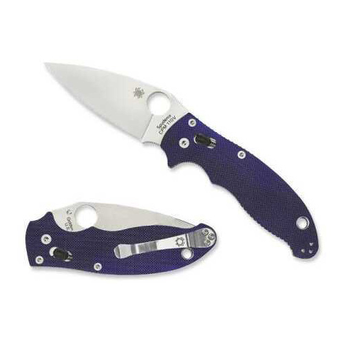 Spyderco Manix 2 Folding Knife 3.37in Blde-PlnEdge-Dk Blue G-10