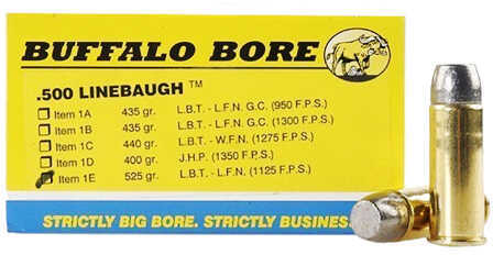 Buffalo Bore Ammunition 500 Linebaugh TM 535 Grains Hard Cast LBT-LFN (Per 20) 1E/20