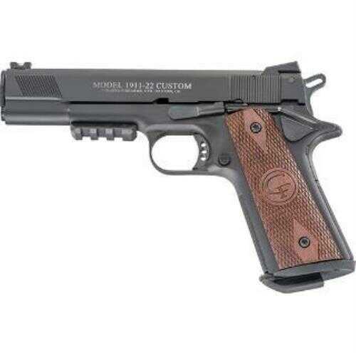 Chiappa 1911-22 Custom 22 Long Rifle 5" Fixed Barrel Novak Style Rear Sight Fiber Optic Front 10 Round Mag Pistol