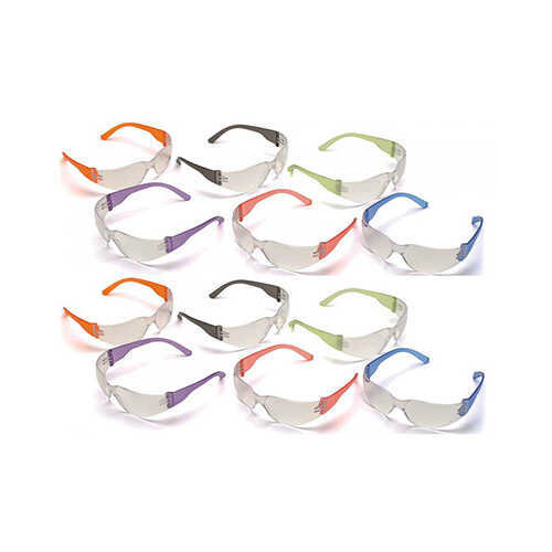 Pyramex Safety Products Clear Lens Multi Color Frames Intruder, Package of 12