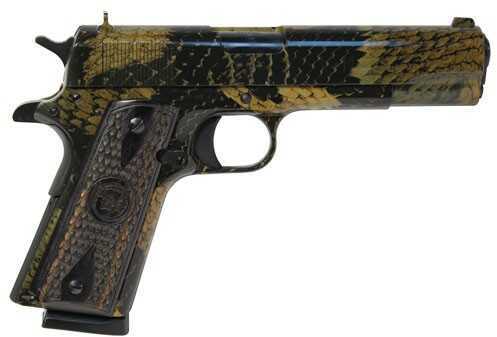 Iver Johnson 1911A1 Boa Semi Auto Handgun 45 ACP 5" Barrel 8 Rounds Checkered Wood Grips Black Automatic Pistol