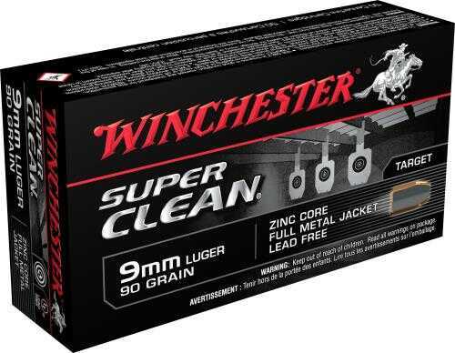 Winchester 9mm Luger 90 Grains Zinc FMJ Super Clean Nt 10