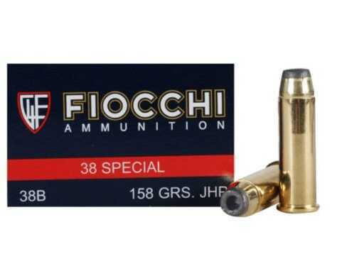 38 <span style="font-weight:bolder; ">Special</span> 25 Rounds Ammunition Fiocchi Ammo 158 Grain Jacketed Hollow Point