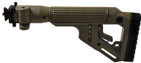 Mako Group Tactical Folding Buttstock W/cheekpiece For Milled Ak Rifles - Olive Drab UAS-AKMILP-OD
