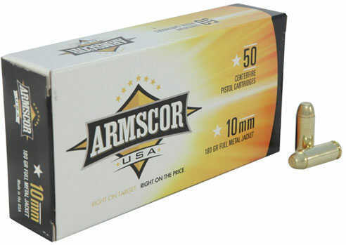 10mm 50 Rounds Ammunition Armscor Precision Inc 180 Grain Full Metal Jacket