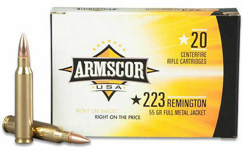 223 Remington 20 Rounds Ammunition Armscor Precision Inc 55 Grain Full Metal Jacket