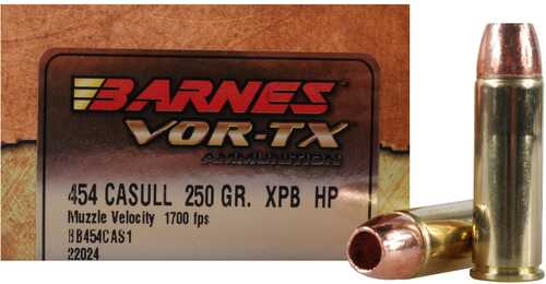 <span style="font-weight:bolder; ">Barnes</span> 454 Casull 250 gr Xpb <span style="font-weight:bolder; ">VOR-TX</span> Ammo 20 Round Box