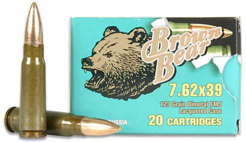 7.62X39mm 20 Rounds Ammunition Bear 123 Grain Hollow Point