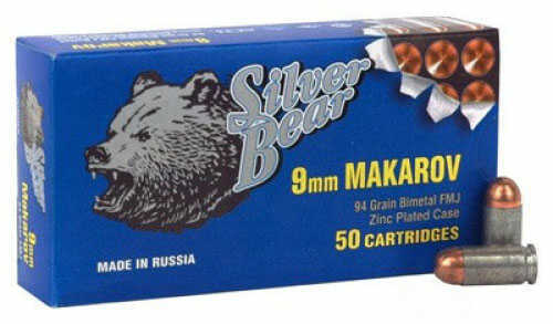 Click to see larger image. 9mm Makarov 50 Rounds Ammunition Bear 94 Grain Hollow Point