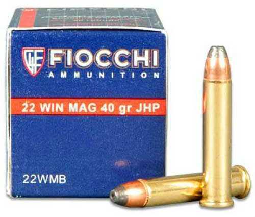 22 Winchester Magnum Rimfire 50 Rounds Ammunition Fiocchi Ammo 40 Grain Hollow Point