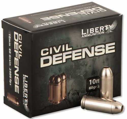 10mm 20 Rounds Ammunition Liberty 60 Grain Hollow Point