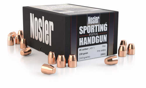 Nosler Sporting Handgun 45 Caliber 230 Grains JHP Bullets (50) 44922