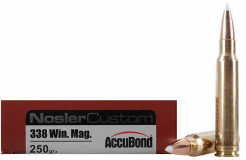 338 <span style="font-weight:bolder; ">Winchester</span> <span style="font-weight:bolder; ">Magnum</span> 20 Rounds Ammunition Nosler 225 Grain Ballistic Tip