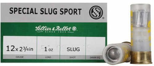 12 Gauge 25 Rounds Ammunition Sellier & Bellot 2 3/4" 1 oz Lead #Slug