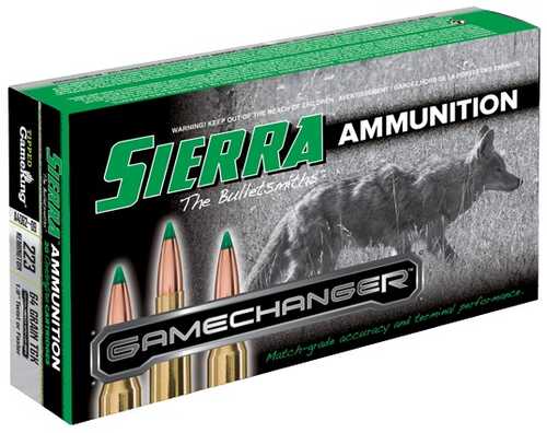 <span style="font-weight:bolder; ">223</span> Remington 20 Rounds Ammunition Sierra 64 Grain Polymer Tip Boat Tail