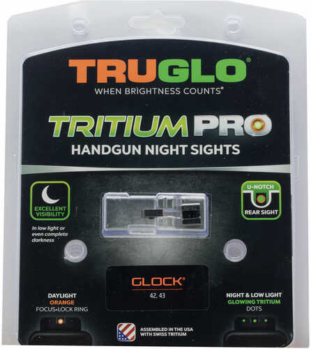Truglo Sight Set S&W M&P Tritium Pro Orange W/U-Notch-img-0