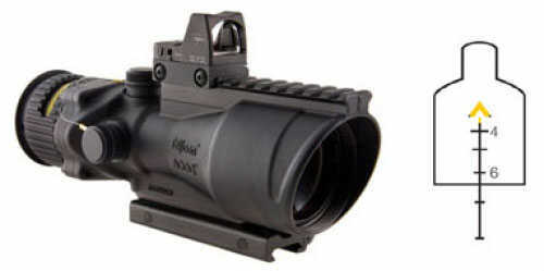 Trijicon ACOG 6x48 Dual Illuminated Amber Chevron .223 Ballistic Reticle, 8.0 MOA RMR Sight and TA75 Mount Mo TA648RMRA